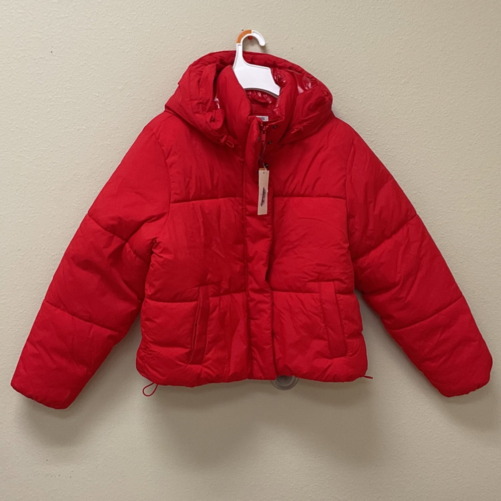 a new day Red Puffer Jacket